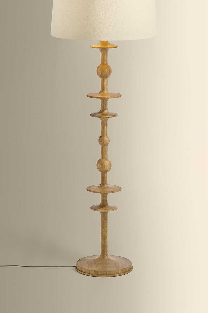 Jefferson Heights One Light Floor Lamp in Aged Brass Hudson Valley Canada