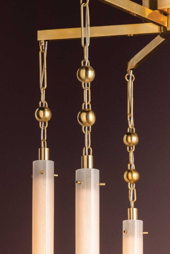 Parigi LED Chandelier in Vintage Brass Corbett Lighting Canada