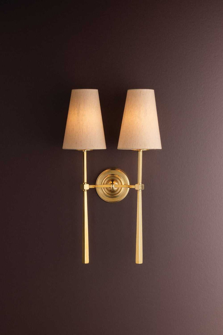 Cadiz Two Light Wall Sconce in Vintage Brass Corbett Lighting Canada