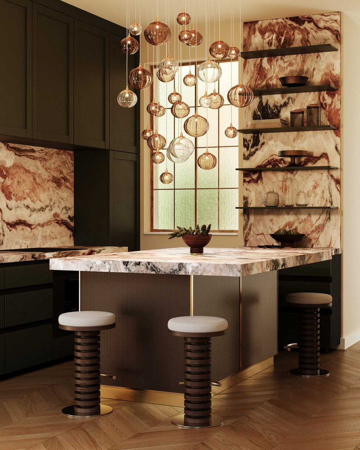 Istanbul LED Chandelier in Vintage Gold Leaf Corbett Lighting Canada