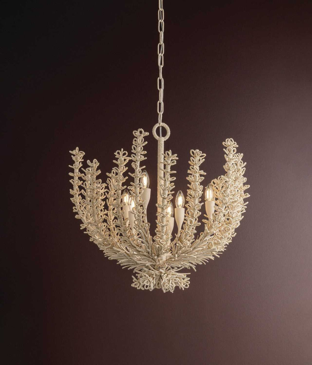 Pedrillo Six Light Chandelier in Cream Plaster Corbett Lighting Canada