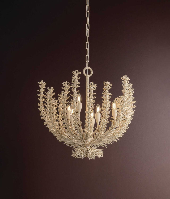 Pedrillo Six Light Chandelier in Cream Plaster Corbett Lighting Canada