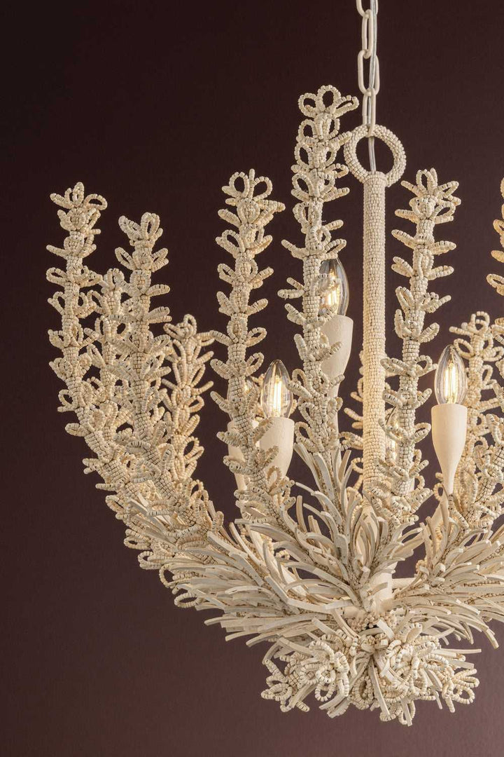 Pedrillo Six Light Chandelier in Cream Plaster Corbett Lighting Canada