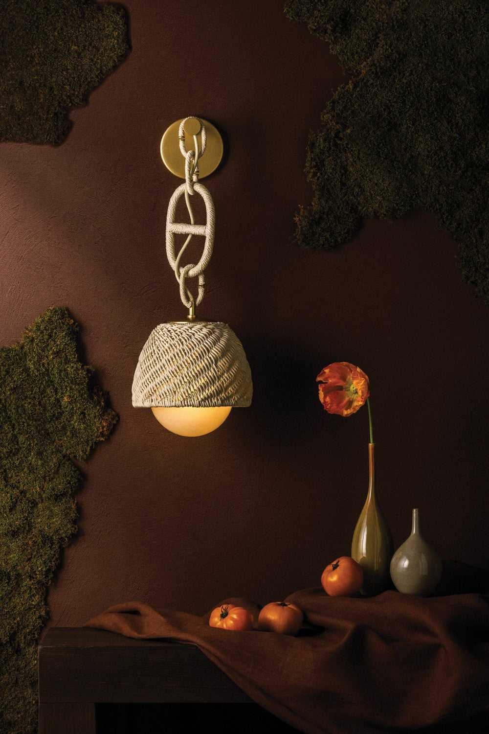 Piasu One Light Wall Sconce in Champagne Leaf Corbett Lighting Canada