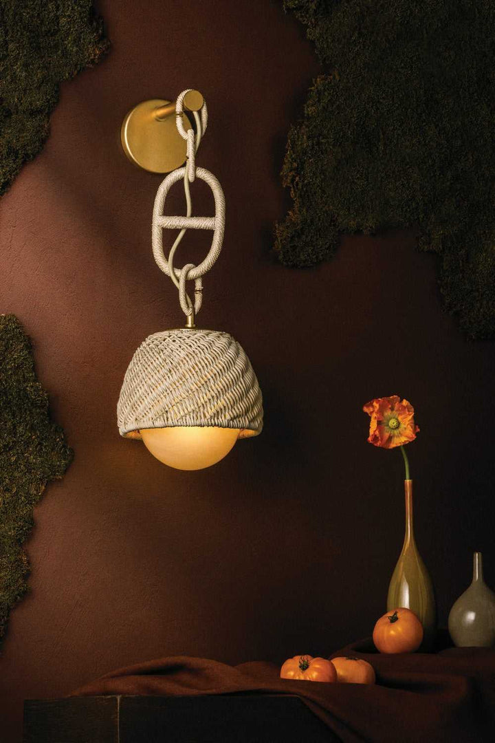Piasu One Light Wall Sconce in Champagne Leaf Corbett Lighting Canada
