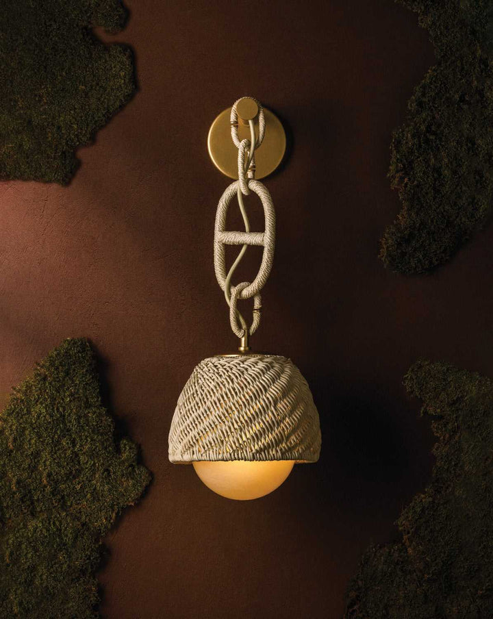 Piasu One Light Wall Sconce in Champagne Leaf Corbett Lighting Canada
