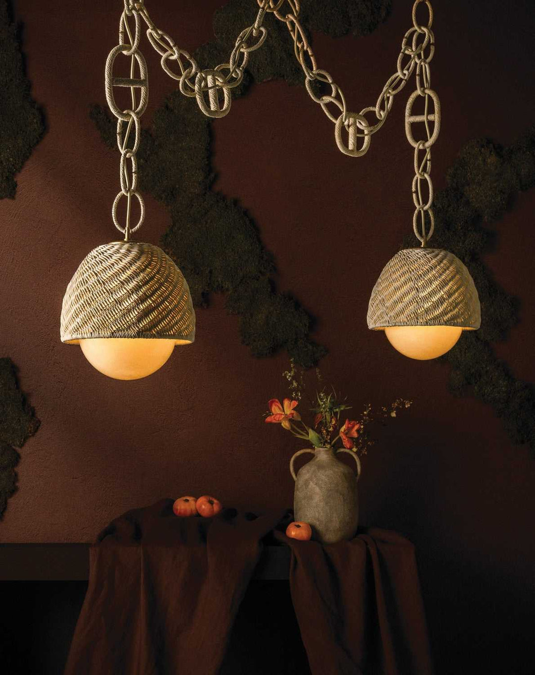 Piasu Two Light Linear in Champagne Leaf Corbett Lighting Canada