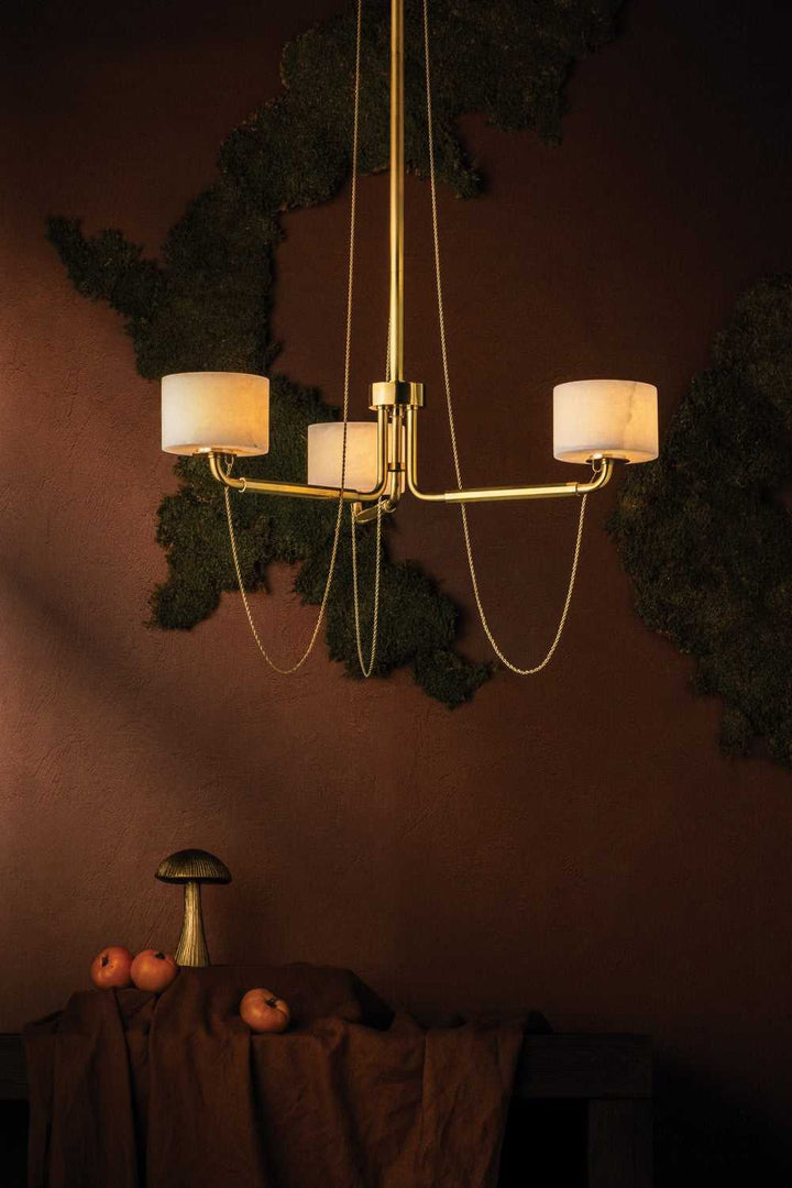 Bunda LED Chandelier in Vintage Brass Corbett Lighting Canada