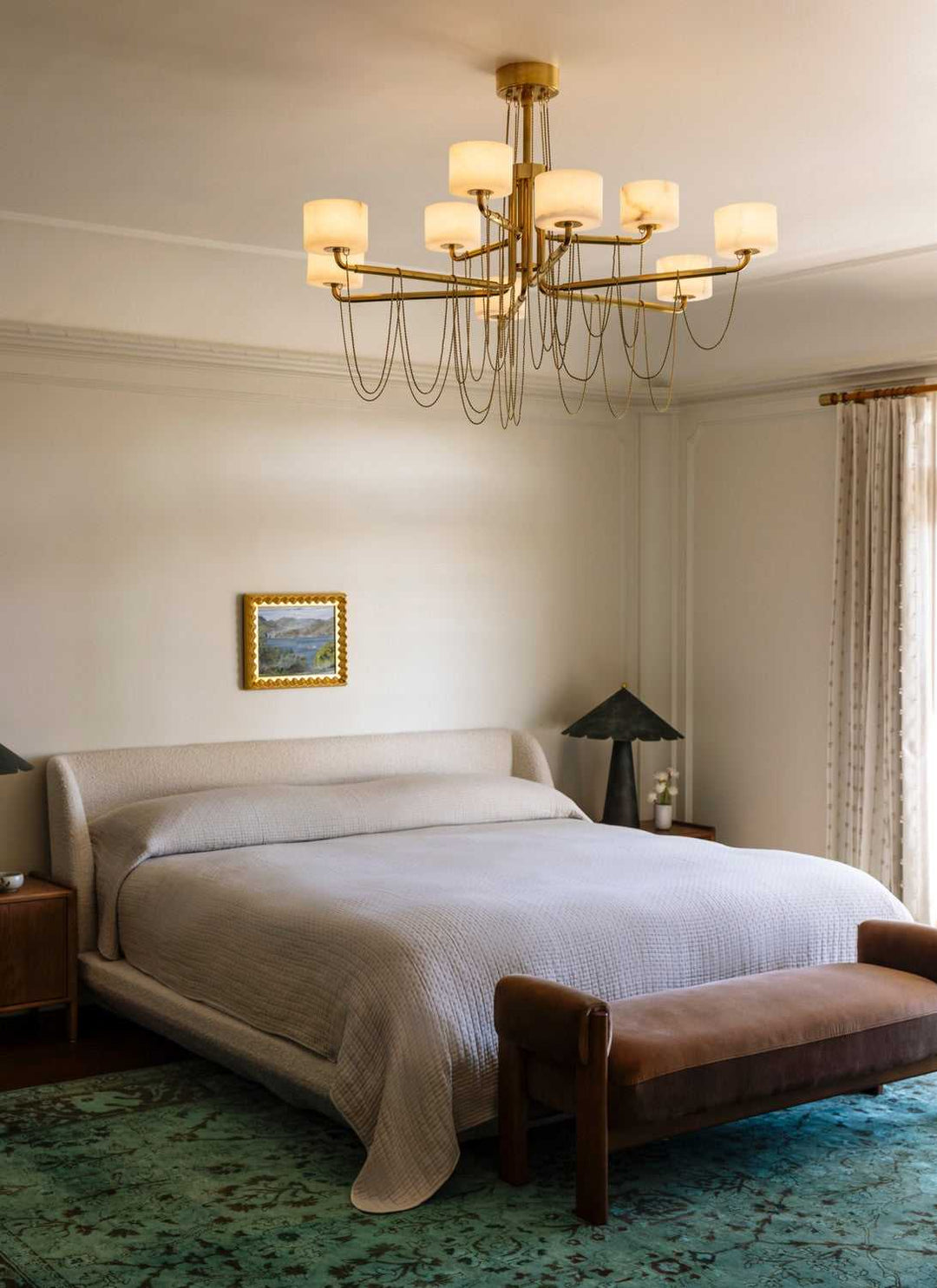 Bunda LED Chandelier in Vintage Brass Corbett Lighting Canada