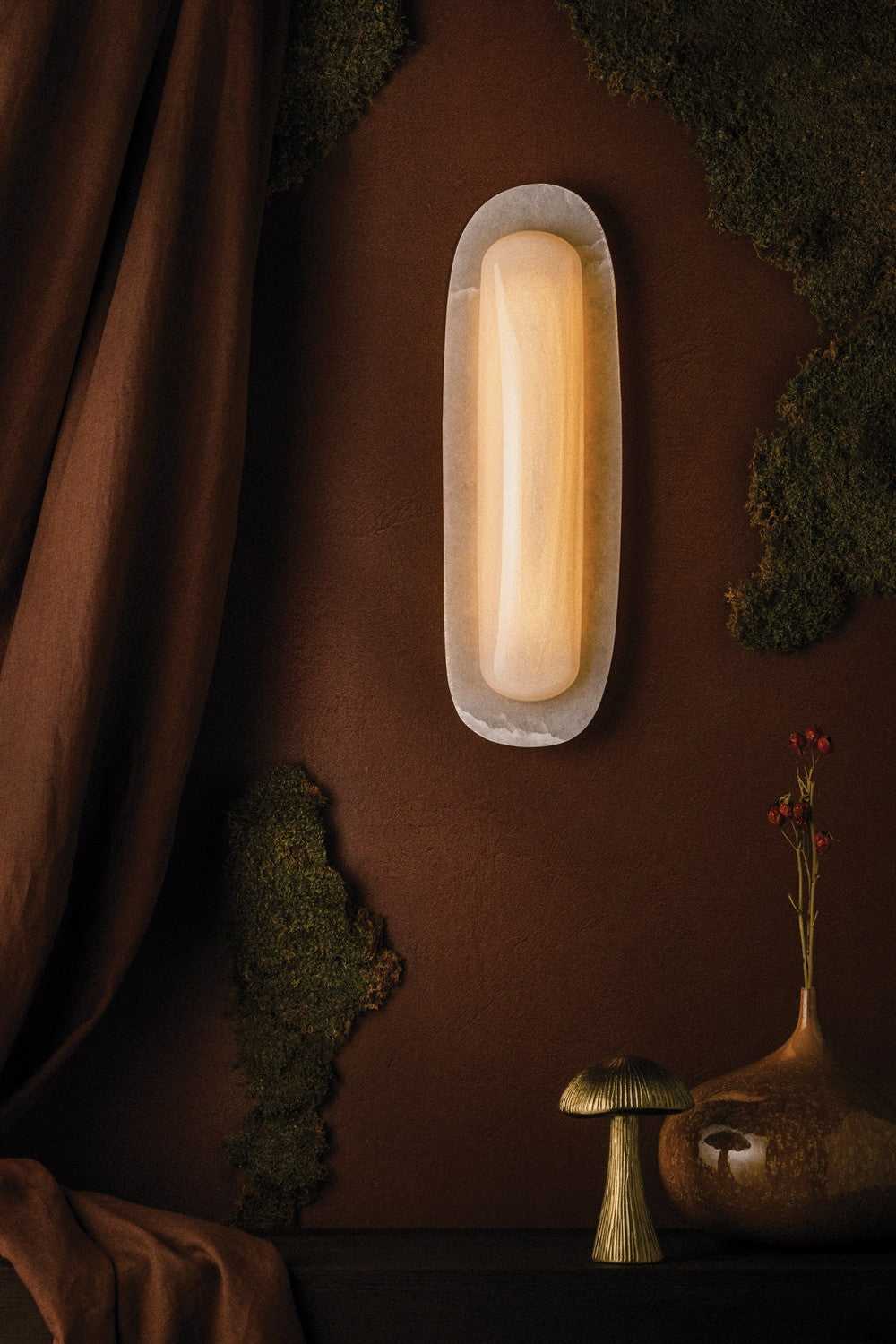 Kopan LED Wall Sconce in Vintage Brass Corbett Lighting Canada