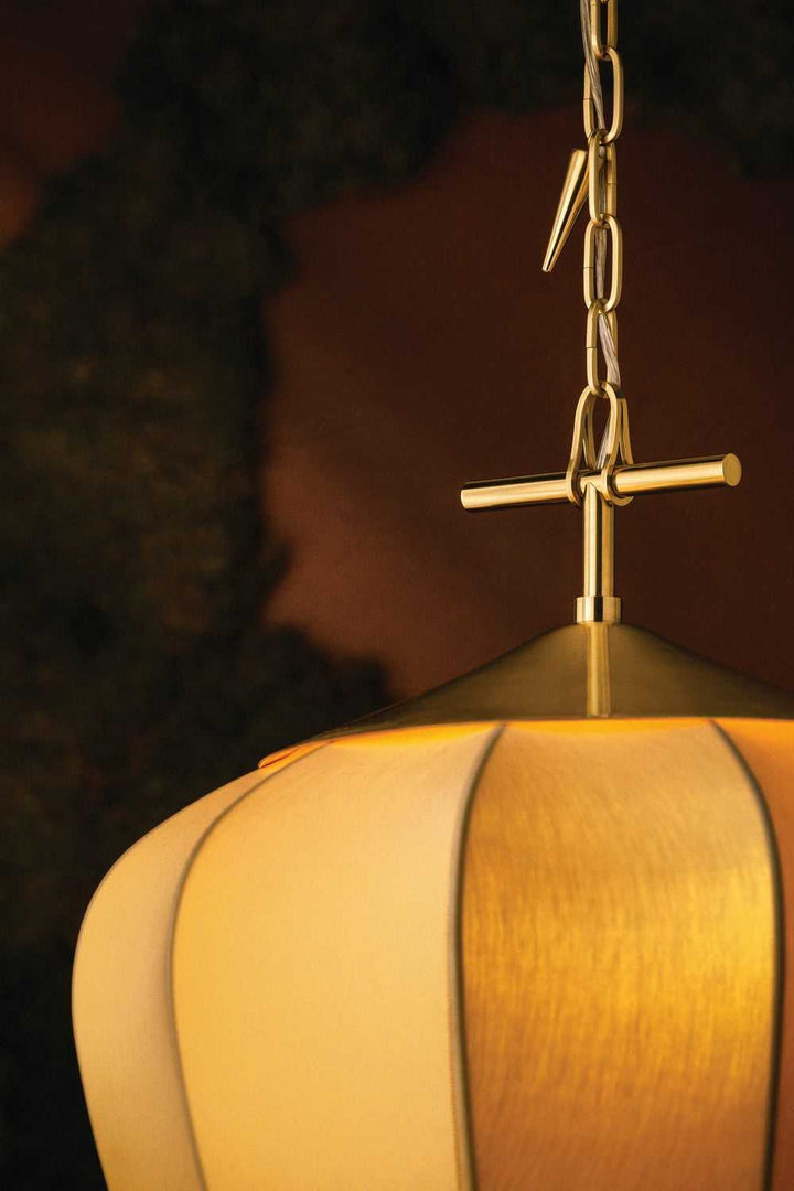 Hoshi One Light Pendant in Vintage Brass Corbett Lighting Canada
