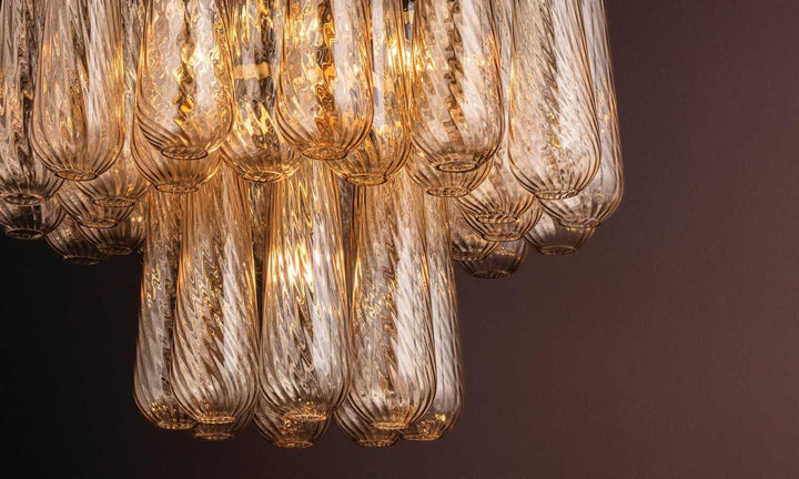 Milos Five Light Chandelier in Vintage Gold Leaf Corbett Lighting Canada
