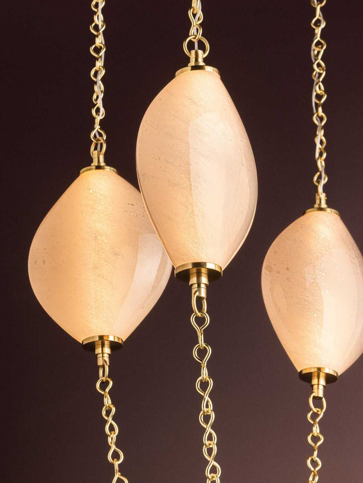 Positano LED Chandelier in Vintage Brass Corbett Lighting Canada