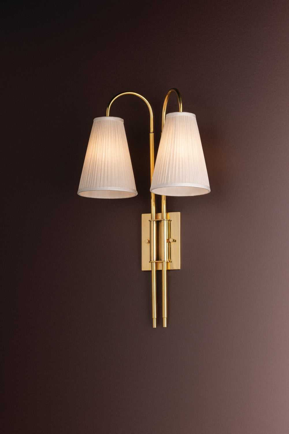 Limoges Two Light Wall Sconce in Vintage Brass Corbett Lighting Canada