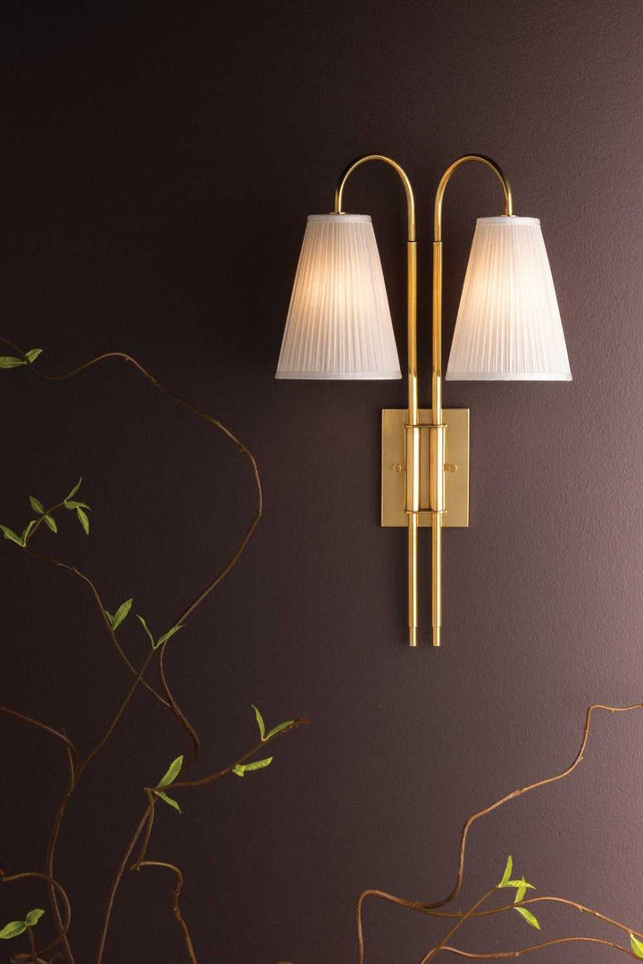 Limoges Two Light Wall Sconce in Vintage Brass Corbett Lighting Canada