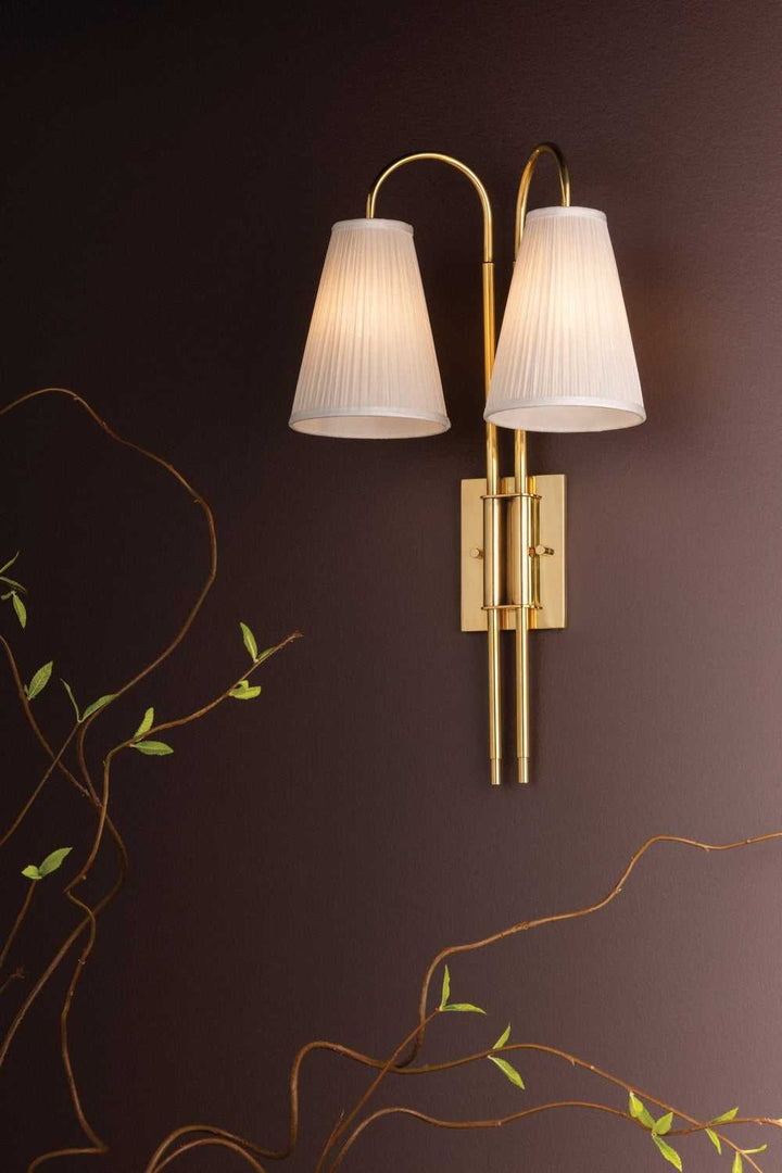 Limoges Two Light Wall Sconce in Vintage Brass Corbett Lighting Canada