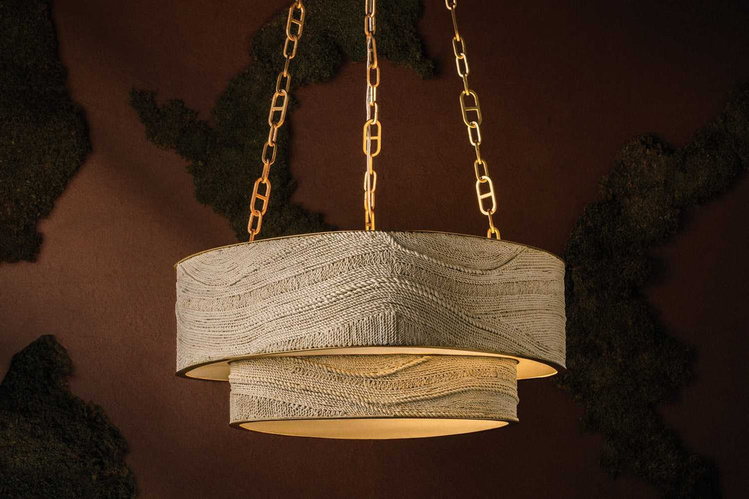 Kiso Nine Light Chandelier in Vintage Gold Leaf Corbett Lighting Canada