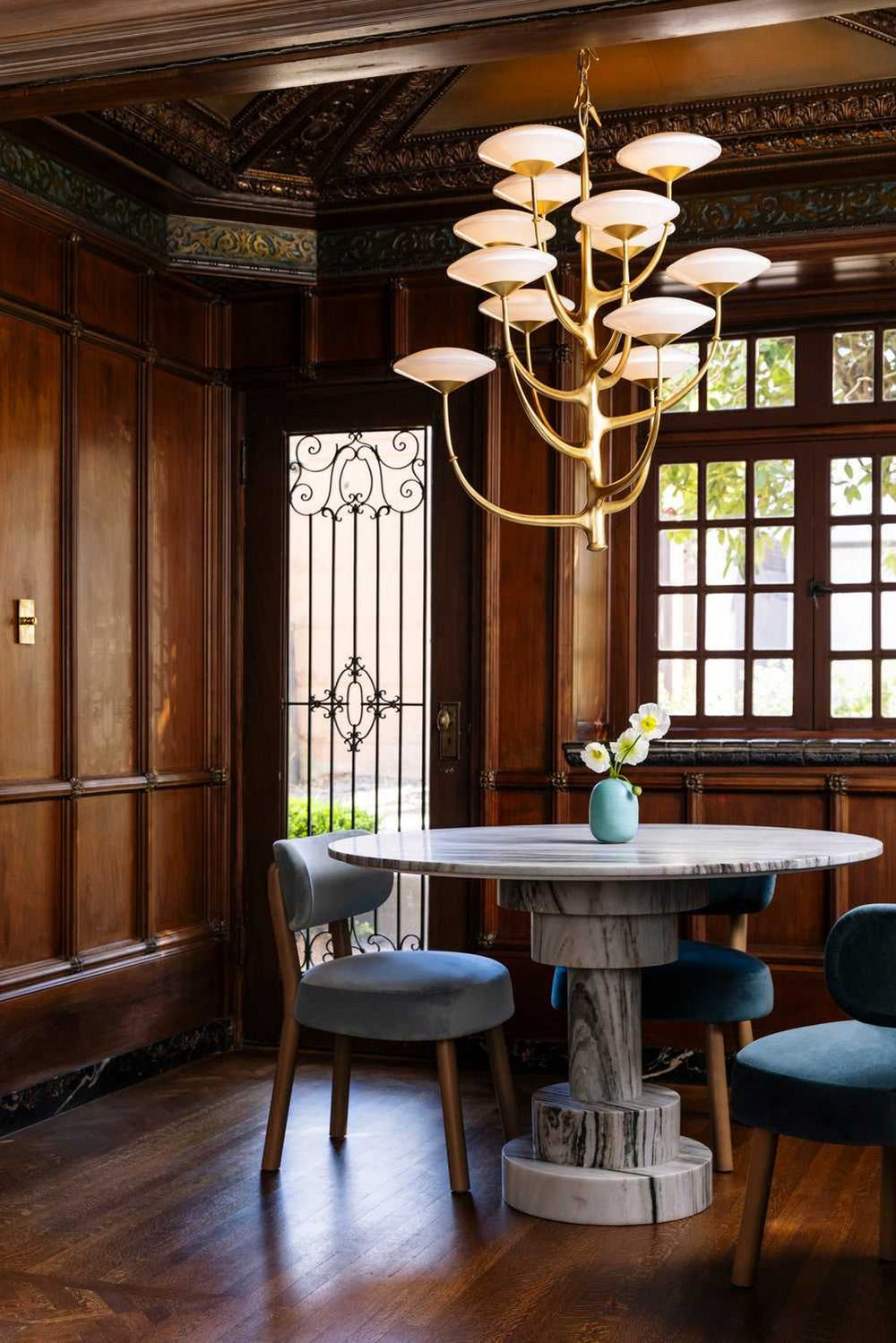 Pluro LED Chandelier in Vintage Gold Leaf Corbett Lighting Canada