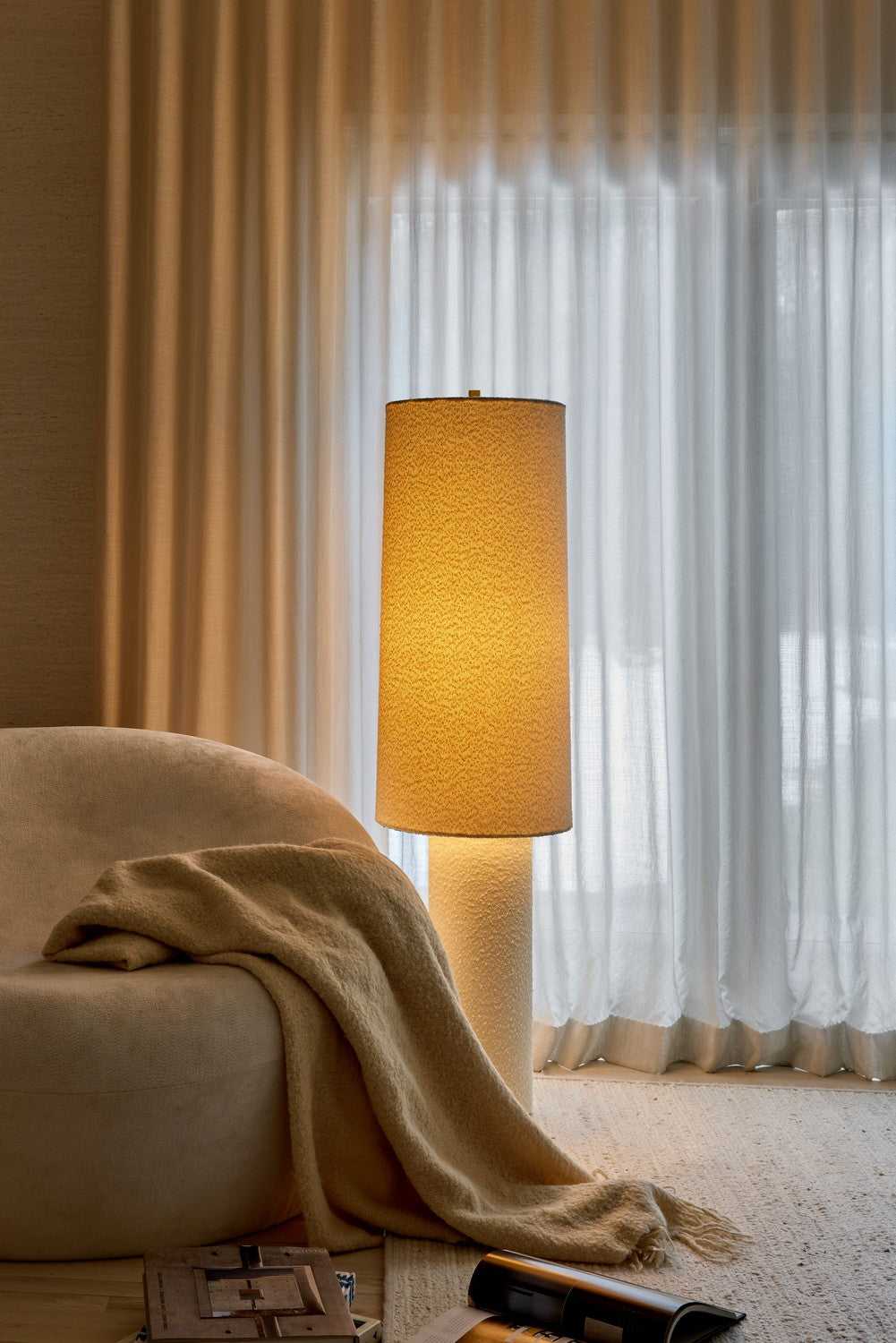 Sam One Light Floor Lamp in Aged Brass Mitzi Canada
