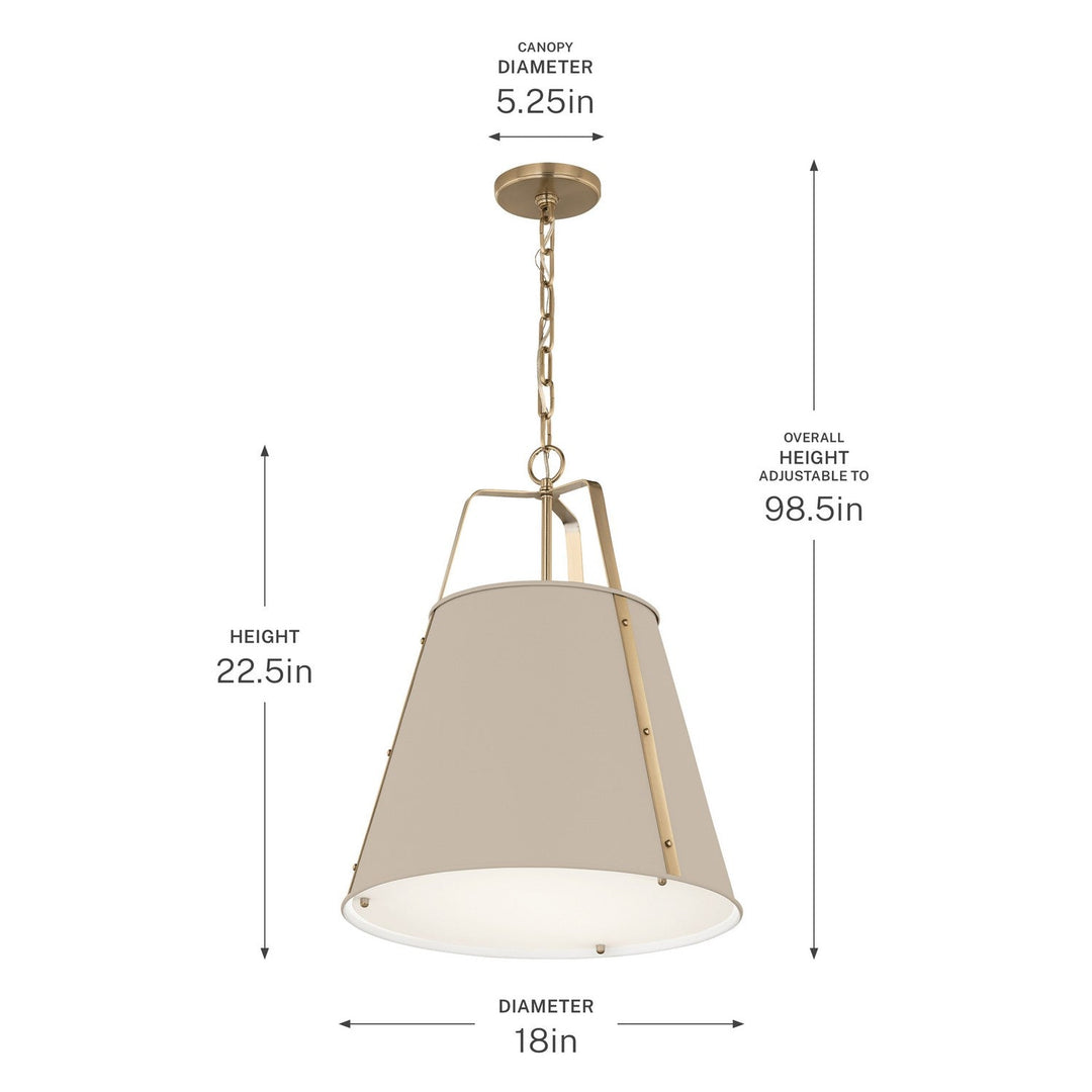 Etcher Two Light Pendant in Greige Kichler Canada