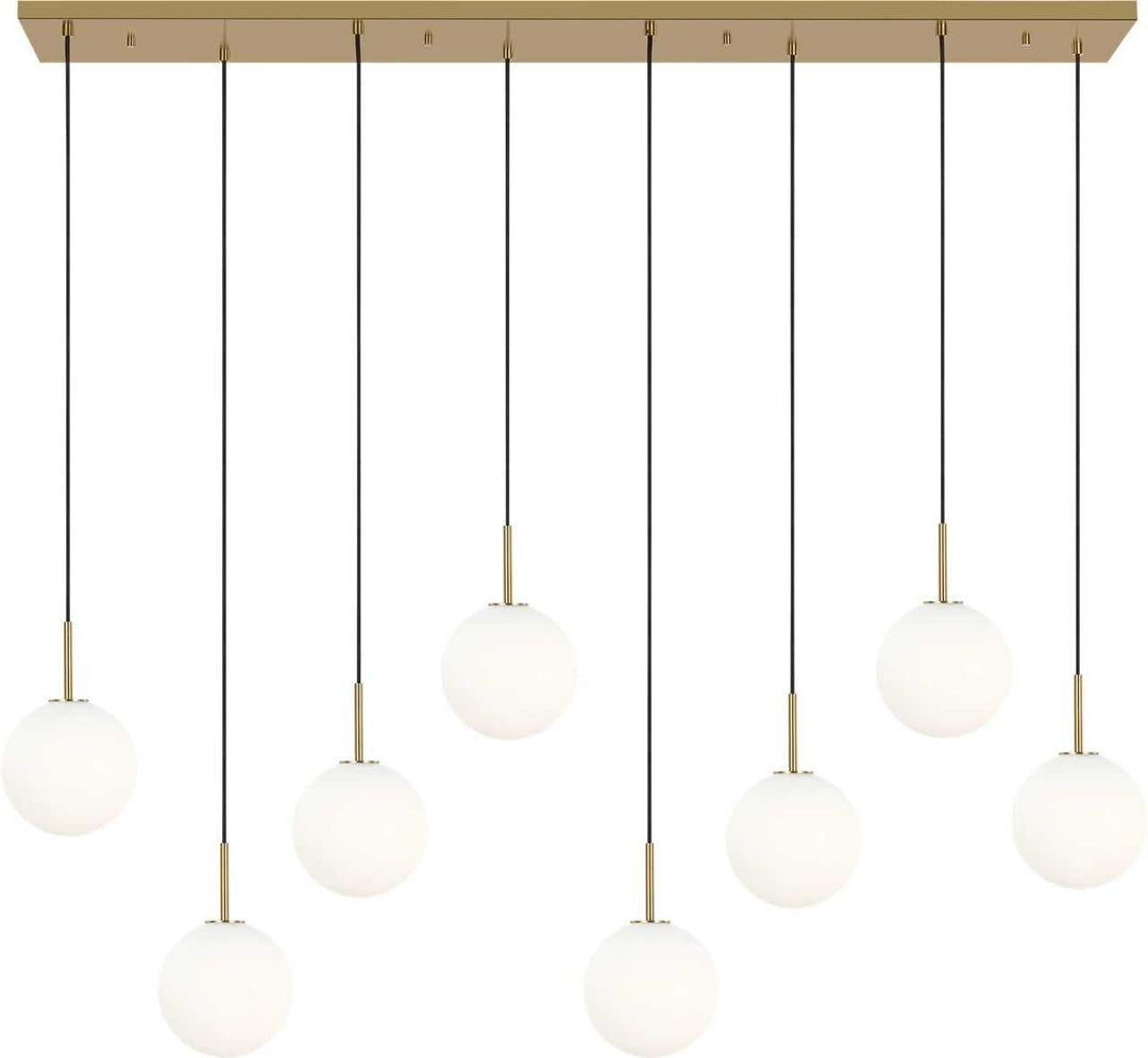 Sorelle Eight Light Linear Chandelier in Estate Brass Visual Comfort Studio Canada