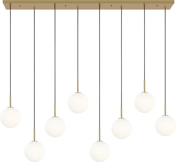 Sorelle Eight Light Linear Chandelier in Estate Brass Visual Comfort Studio Canada