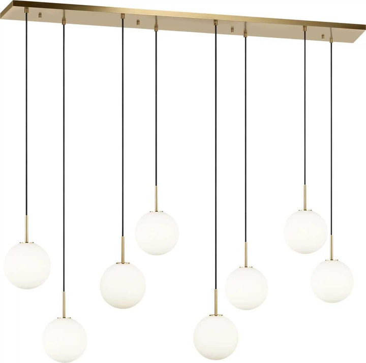Sorelle Eight Light Linear Chandelier in Estate Brass Visual Comfort Studio Canada