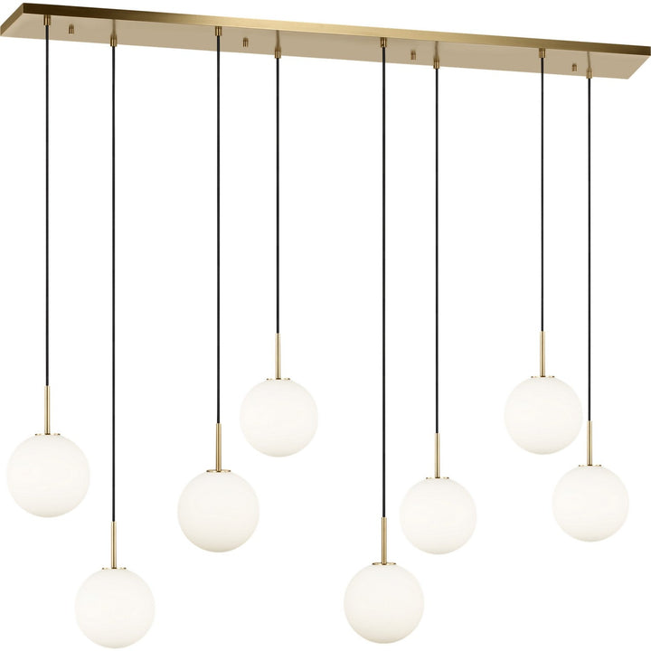 Sorelle Eight Light Linear Chandelier in Estate Brass Visual Comfort Studio Canada