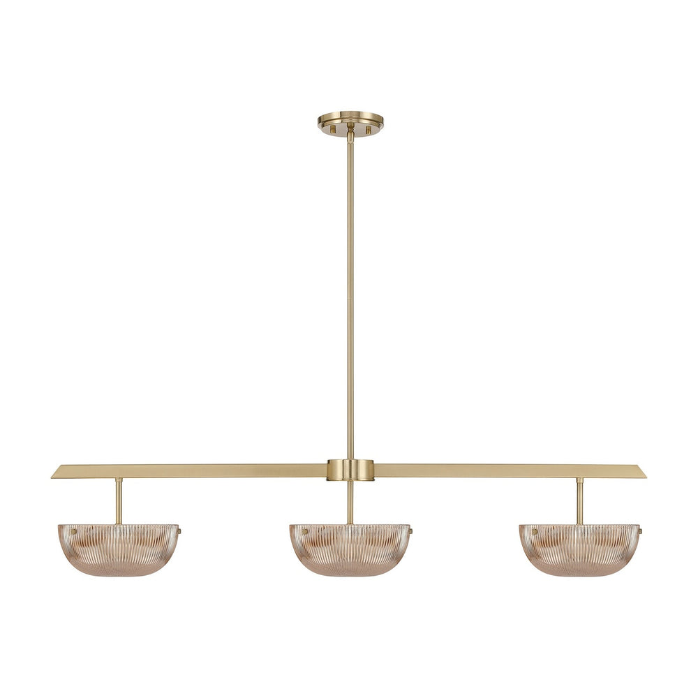 Hubbard LED Linear Chandelier in Noble Brass Savoy House