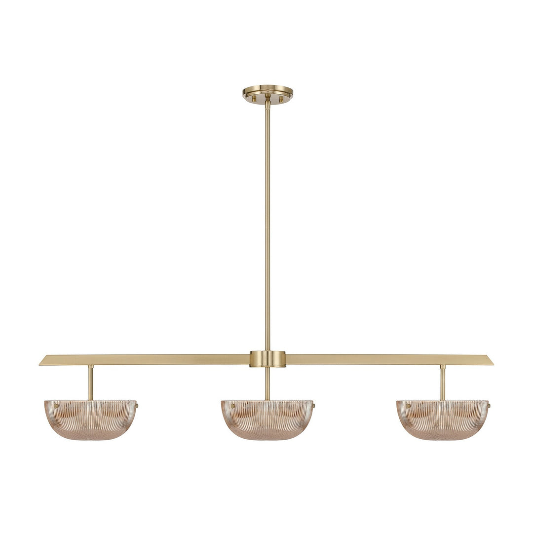 Hubbard LED Linear Chandelier in Noble Brass Savoy House