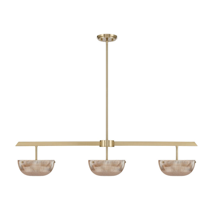 Hubbard LED Linear Chandelier in Noble Brass Savoy House