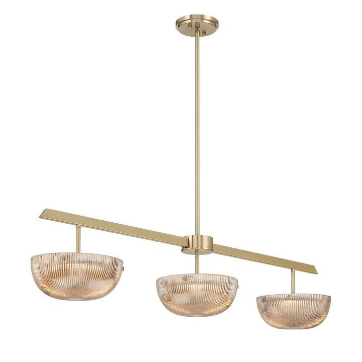 Hubbard LED Linear Chandelier in Noble Brass Savoy House