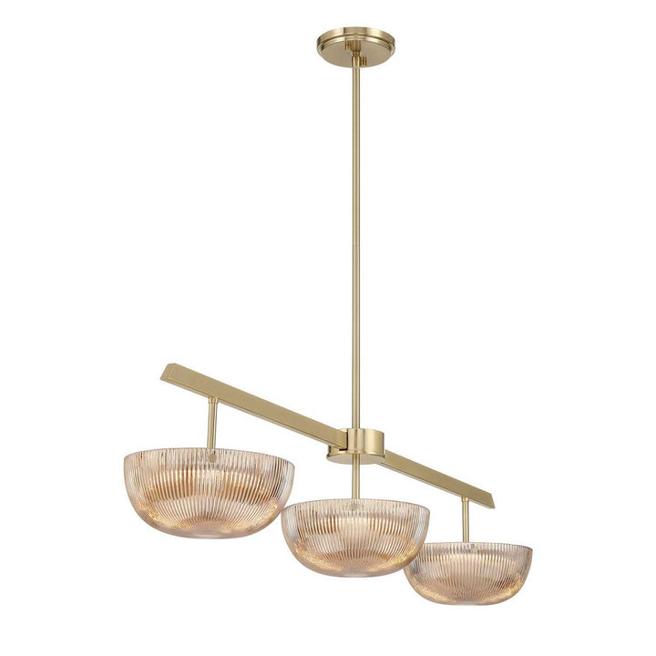 Hubbard LED Linear Chandelier in Noble Brass Savoy House