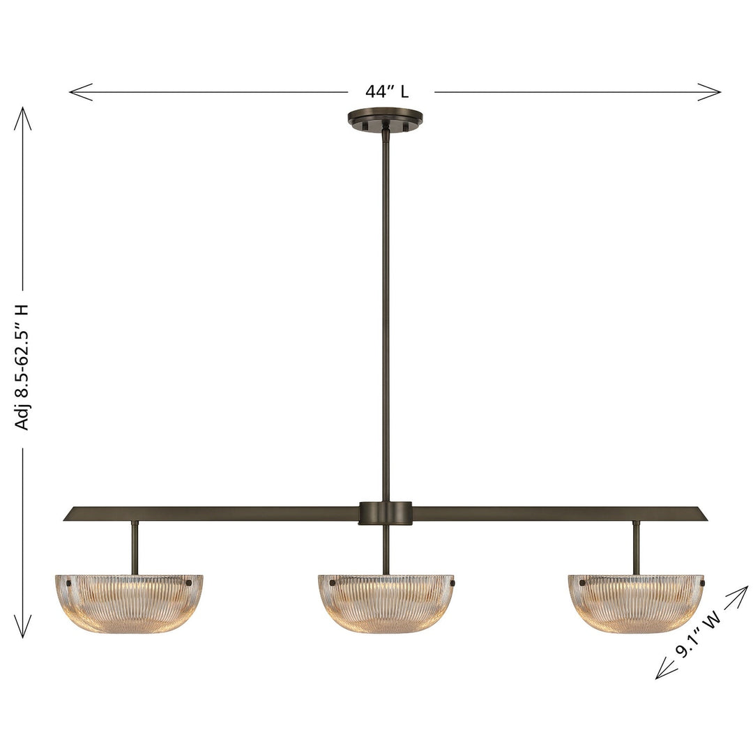 Hubbard LED Linear Chandelier in Mediterranean Bronze Savoy House