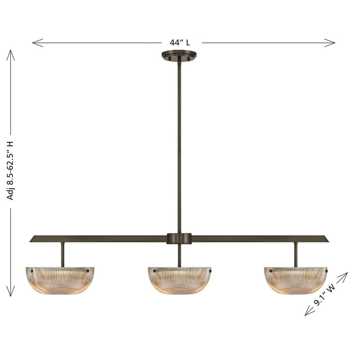 Hubbard LED Linear Chandelier in Mediterranean Bronze Savoy House