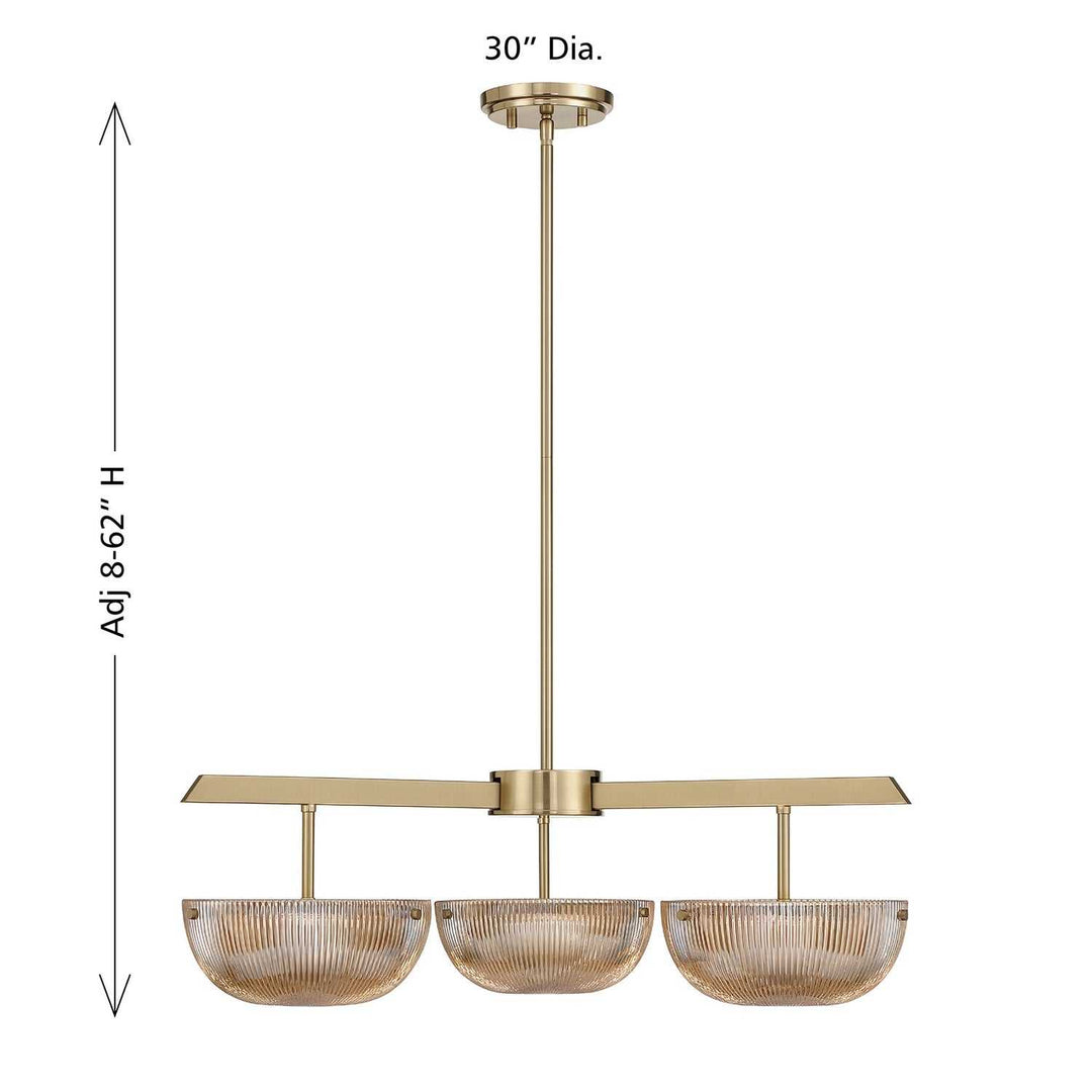 Hubbard LED Chandelier in Noble Brass Savoy House