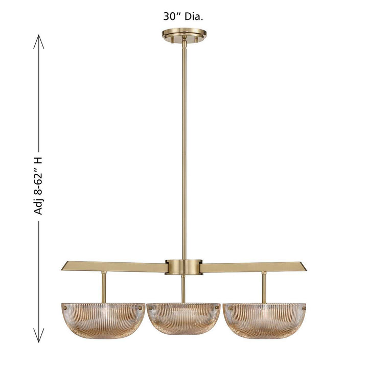 Hubbard LED Chandelier in Noble Brass Savoy House