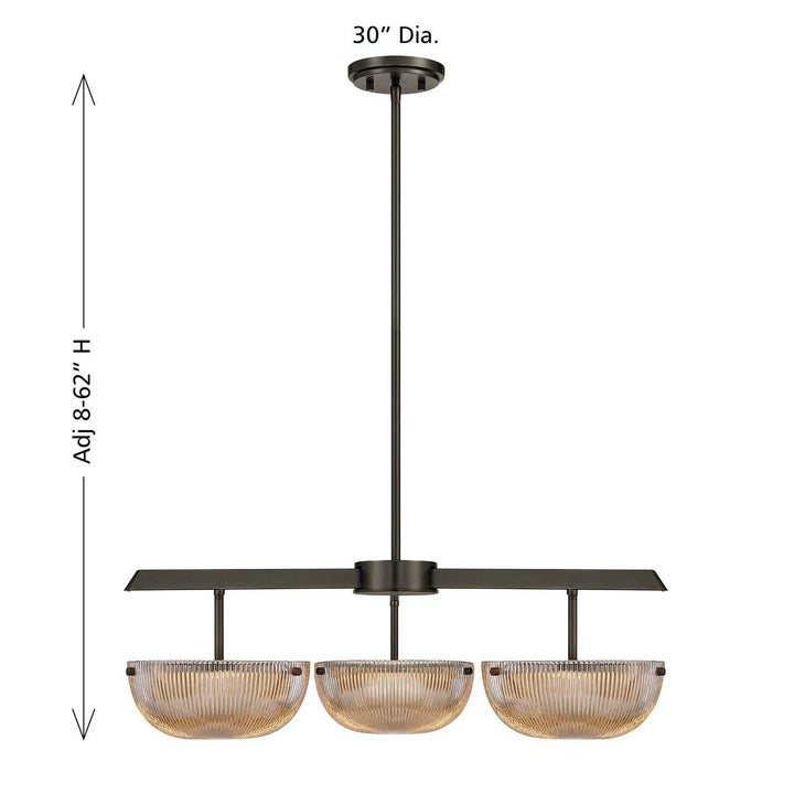 Hubbard LED Chandelier in Mediterranean Bronze Savoy House