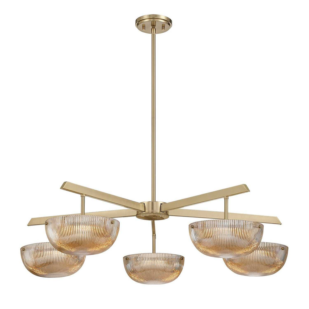 Hubbard LED Chandelier in Noble Brass Savoy House