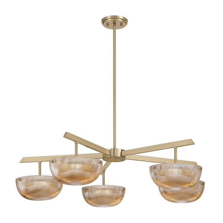 Hubbard LED Chandelier in Noble Brass Savoy House