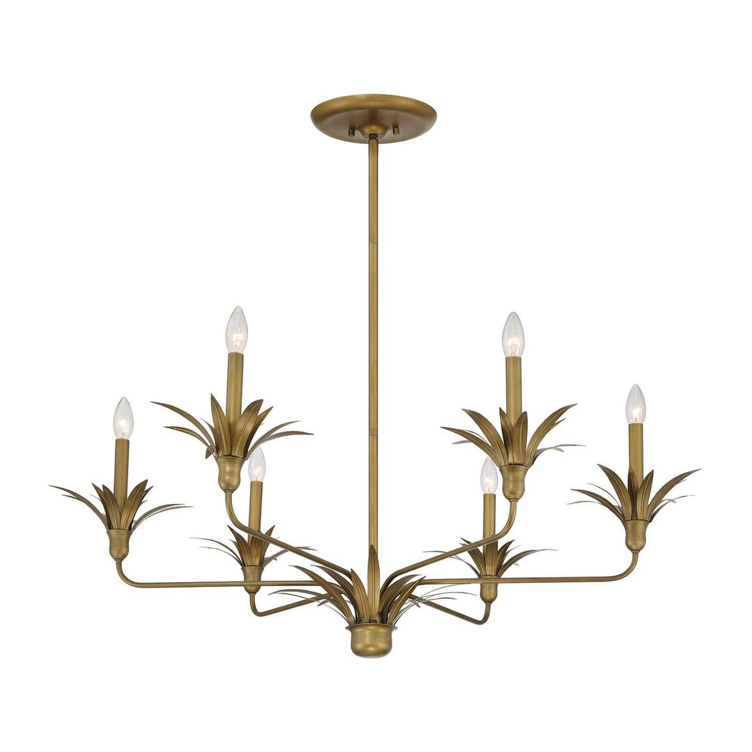 Strathmore Six Light Chandelier in Antique Patina Savoy House