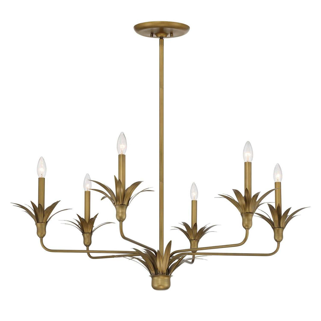 Strathmore Six Light Chandelier in Antique Patina Savoy House