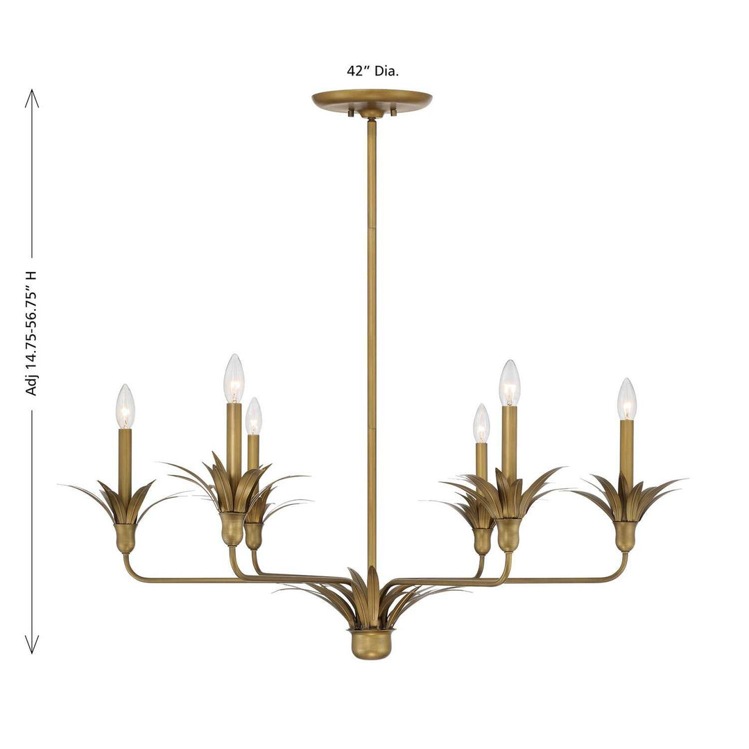 Strathmore Six Light Chandelier in Antique Patina Savoy House