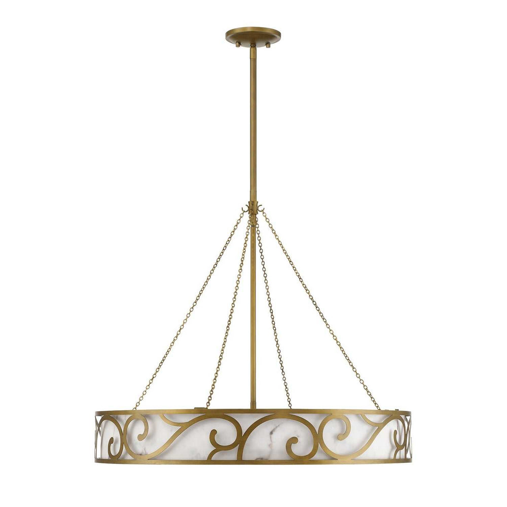 Halstead Eight Light Chandelier in Antique Patina Savoy House