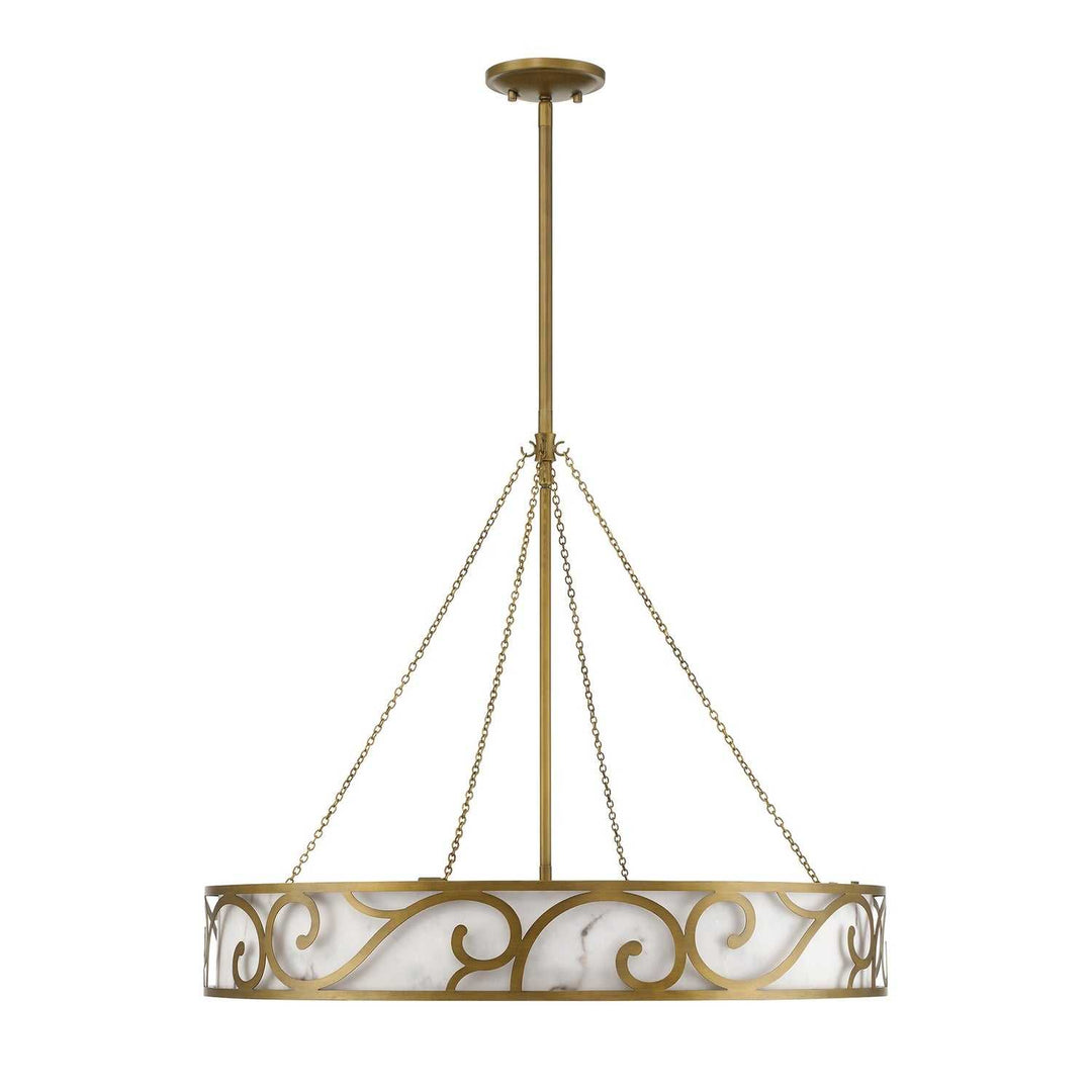 Halstead Eight Light Chandelier in Antique Patina Savoy House