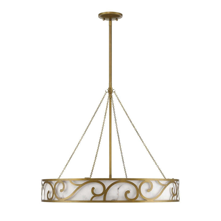 Halstead Eight Light Chandelier in Antique Patina Savoy House