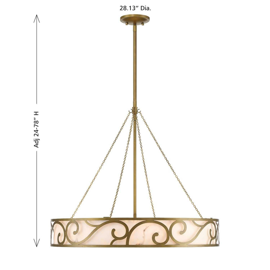 Halstead Eight Light Chandelier in Antique Patina Savoy House