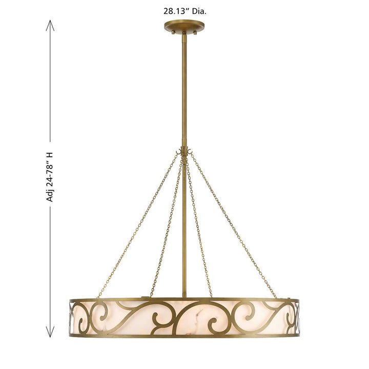 Halstead Eight Light Chandelier in Antique Patina Savoy House