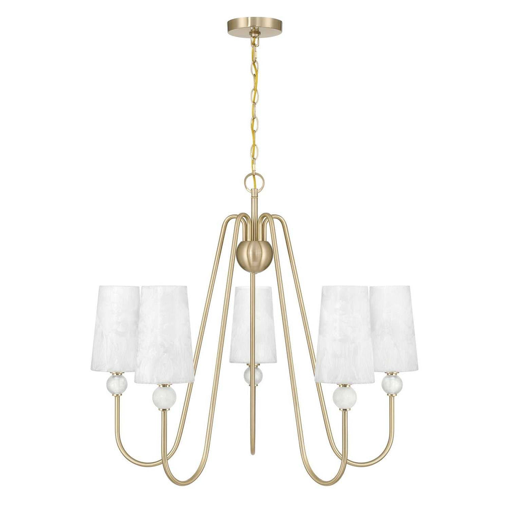 Sheldon Five Light Chandelier in Noble Brass Savoy House