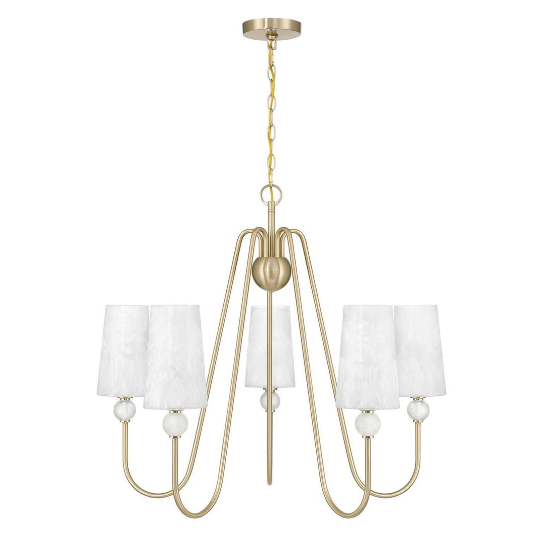 Sheldon Five Light Chandelier in Noble Brass Savoy House